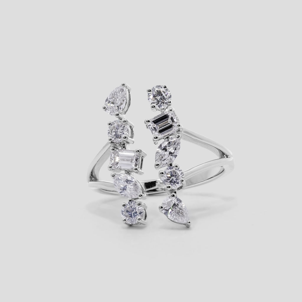 Diamond Bypass Engagement Ring