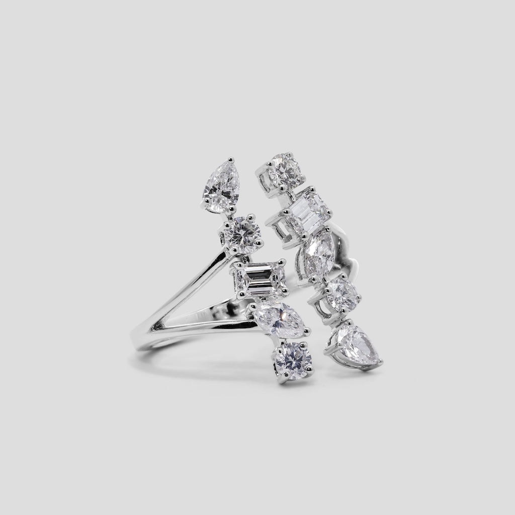 Diamond Bypass Engagement Ring