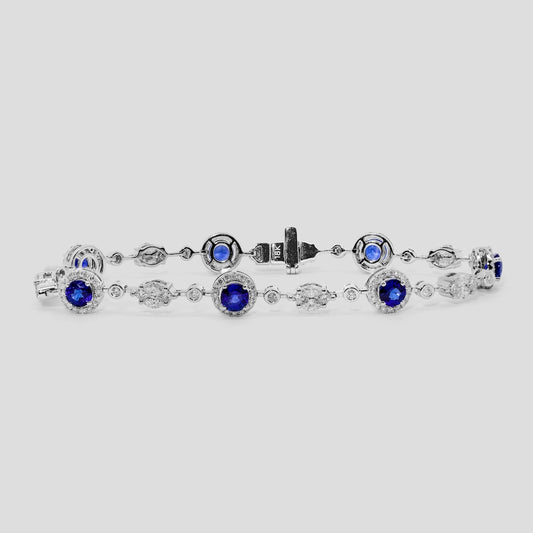 Bracelet in Blue Sapphire and Diamond