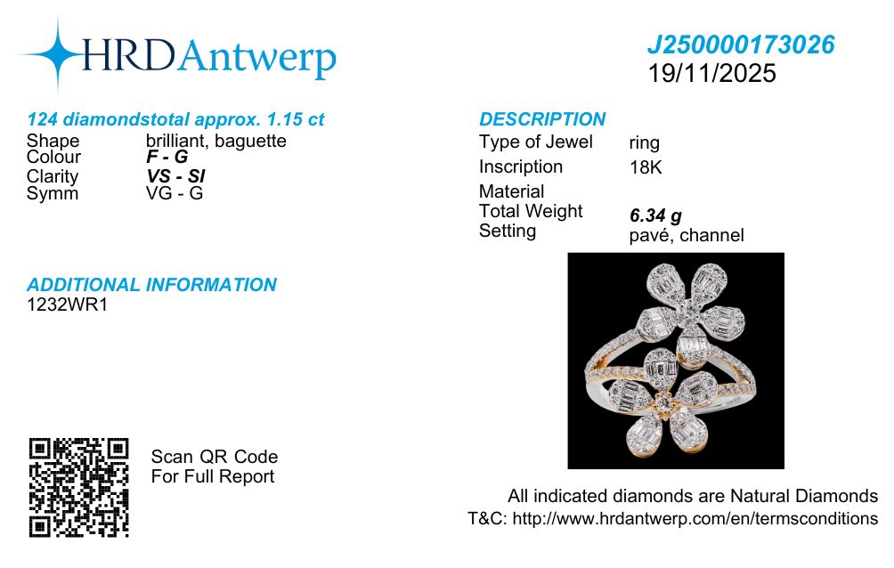 Blooming Flowers Diamond Bypass Ring in 18k Gold