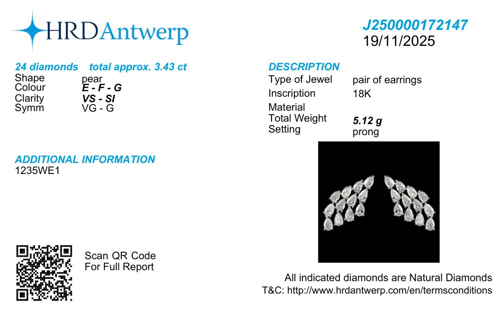 Fancy Pear Diamond Stud Earrings in 18k Gold