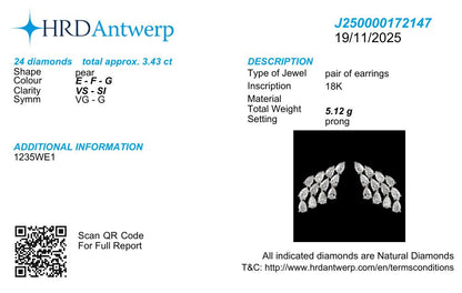 Fancy Pear Diamond Stud Earrings in 18k Gold