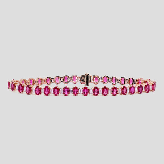 Tennis Bracelet in Ruby and Diamond