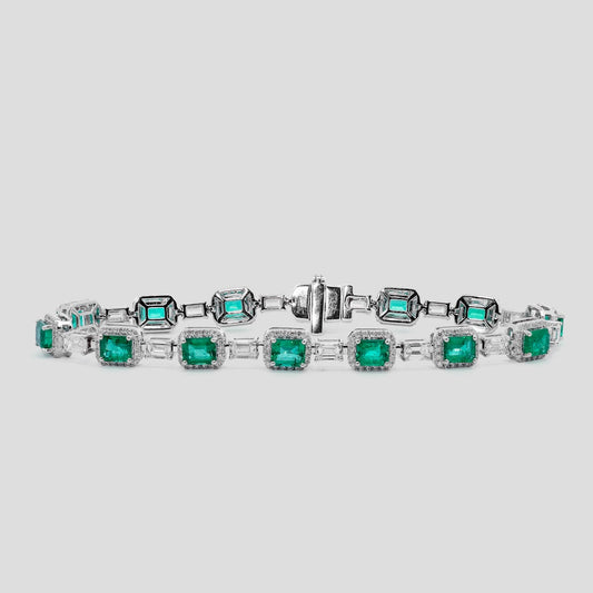 Luxury Emerald and Diamond Bracelet