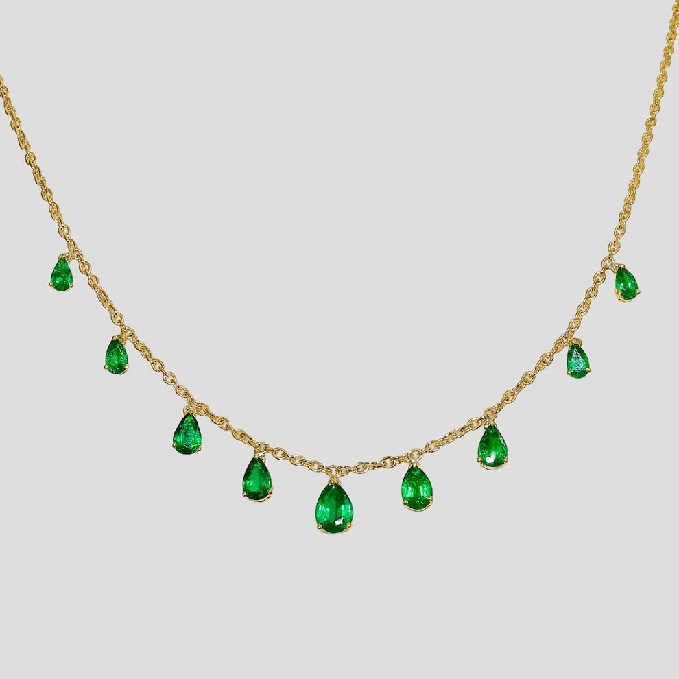 Divine 9 Emerald Chain Necklace in Gold 18k – Jewelspire