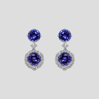 Versatile Tanzanite and Diamond Danglers in 18k Gold