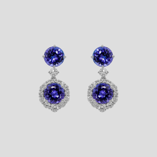 Versatile Tanzanite and Diamond Danglers in 18k Gold