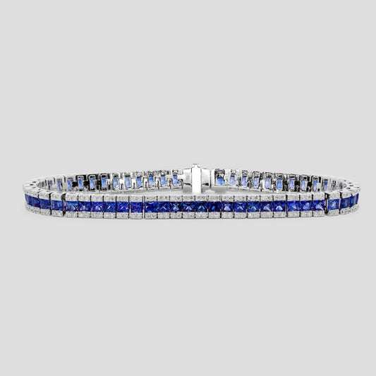 Ecstasy Tennis Bracelet in Blue Sapphire and Diamond