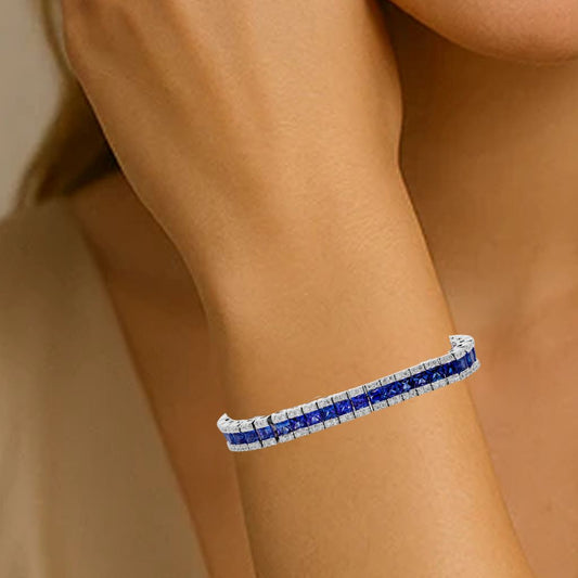 Heritage Blue Sapphire & Diamond Bracelet in 18k Gold