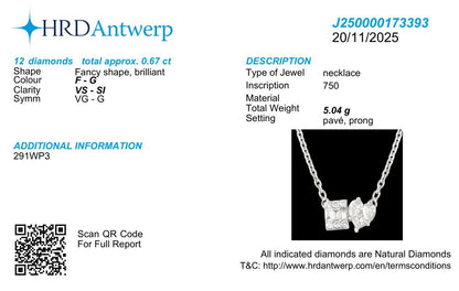 My Love Fancy Diamond Pendant with Chain (Adjustable) in 18k Gold