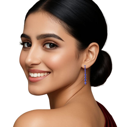 Tanzanite Pear Drop Dangler Earrings in 18k Gold