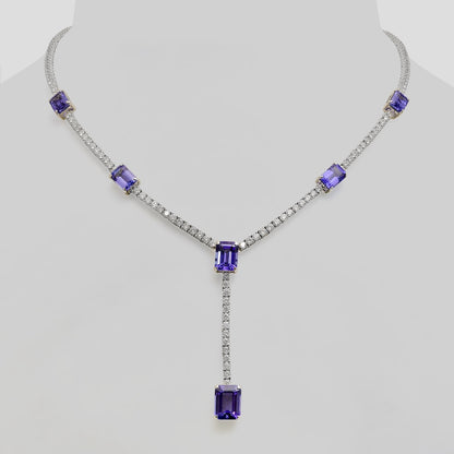 Everlasting Tanzanite & Diamond Necklace in 18k Gold