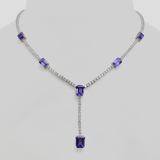 Everlasting Tanzanite & Diamond Necklace in 18k Gold