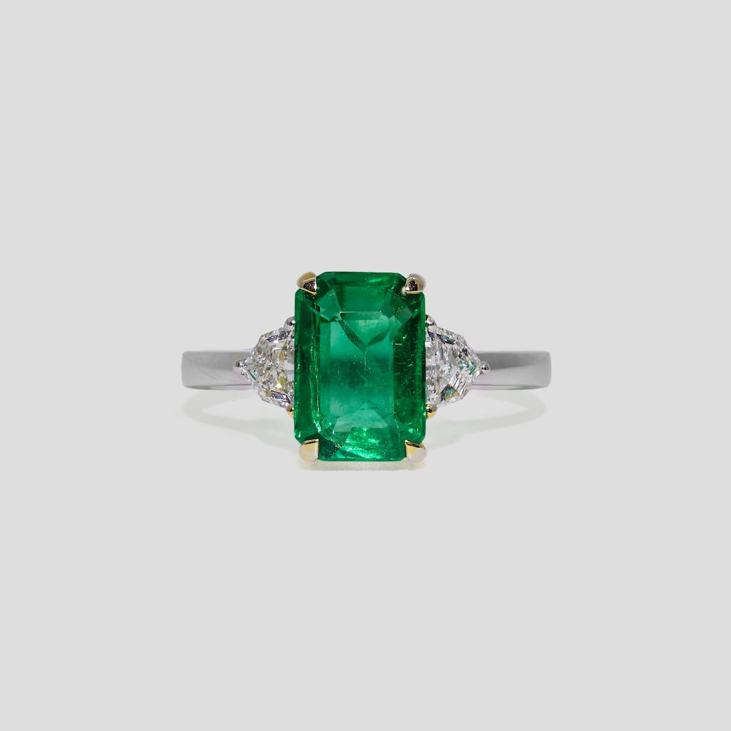Classic Emerald and Diamond Ring
