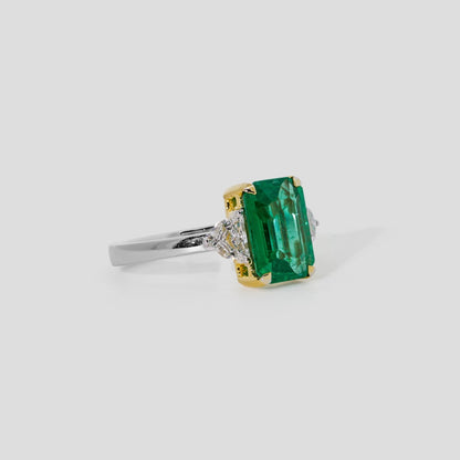 Classic Emerald and Diamond Ring