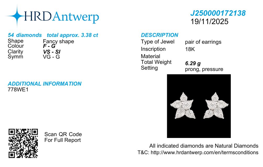 Butterfly Inspired Diamond Stud Earrings in 18k Gold