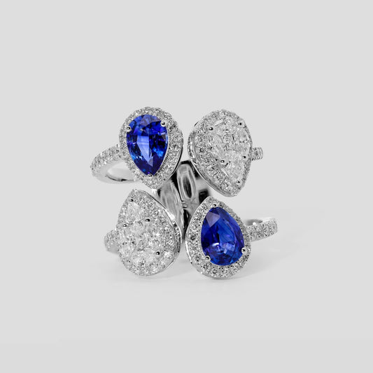 Designer Blue Sapphire Diamond Ring