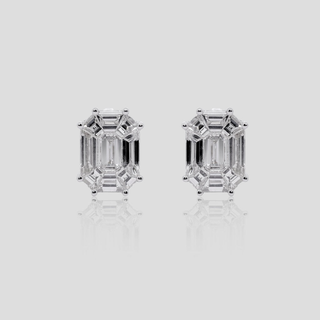 Fancy Piecut Diamond Stud Earrings