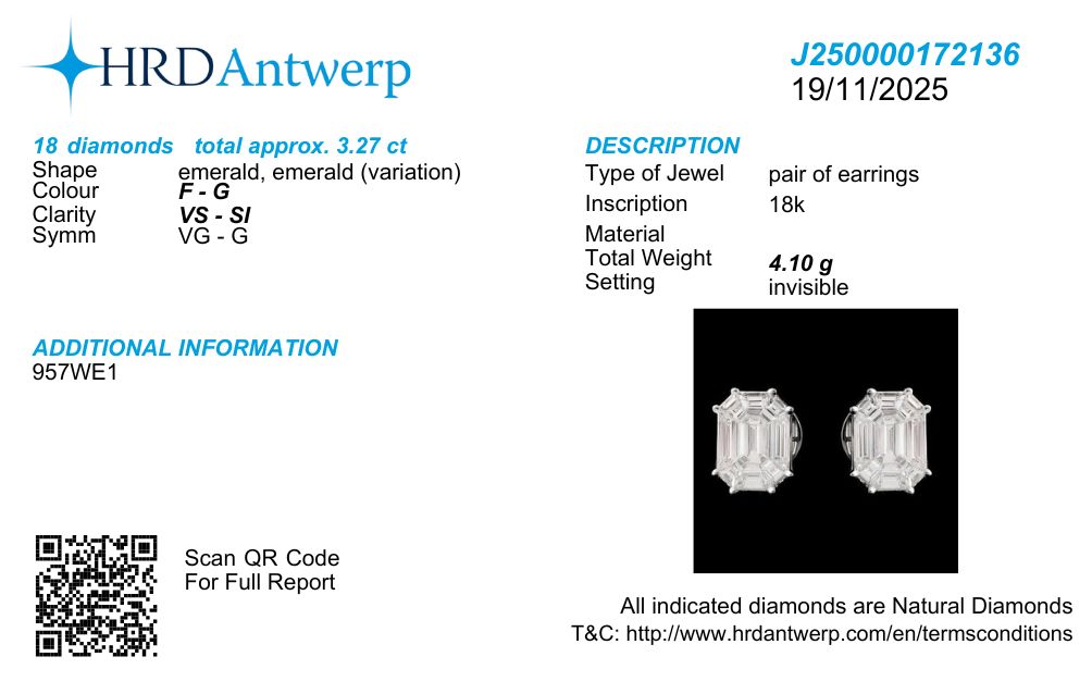 Fancy Piecut Diamond Stud Earrings in 18k Gold