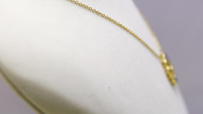 Tanzanite Circle Pendant with Chain (Adjustable) in 18k Gold