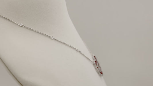 Pristine Heart Pendant in Ruby & Diamond with Chain (Adjustable) in 18k Gold