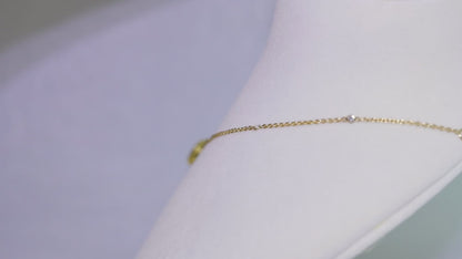 Solitaire Emerald Diamond Halo Pendant with Chain (Adjustable) in 18k Gold