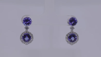 Versatile Tanzanite and Diamond Danglers in 18k Gold